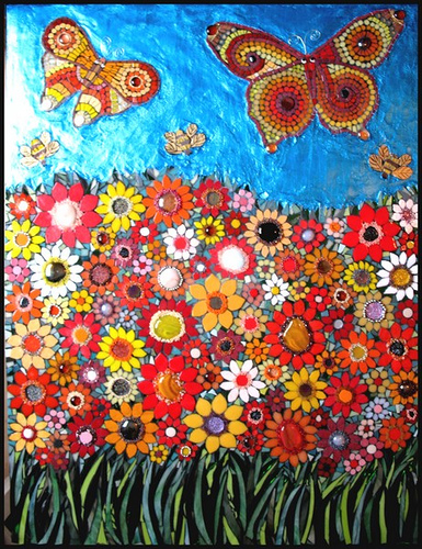 Flower field and the butterflies (Цветочное поле и бабочки)